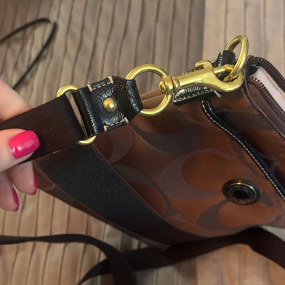 Brown and Black Designer Crossbody Bag- Coach - Picture 12 of 15